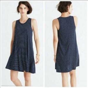 MADEWELL | Highpoint Sleeveless Striped Tank Dress Navy Blue White Women’s XS